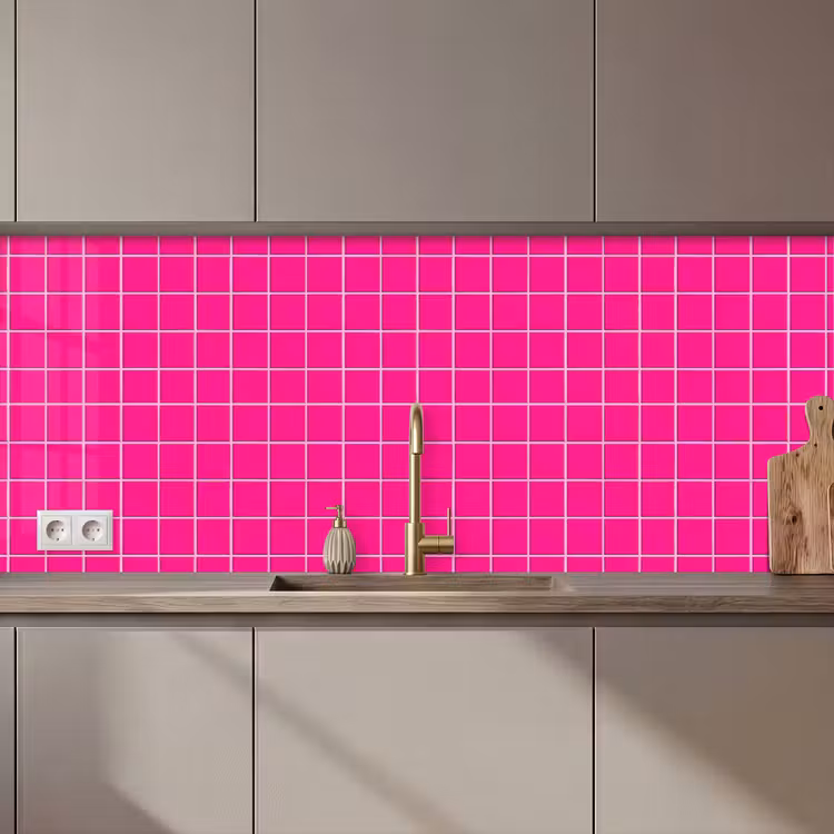 Keuken achterwand - Tegels - Vierkant - Fuchsia — 1