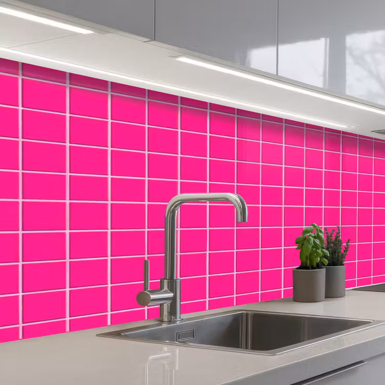 Keuken achterwand - Tegels - Vierkant - Fuchsia — 2