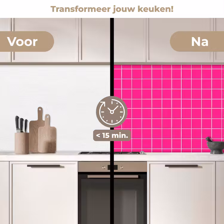 Keuken achterwand - Tegels - Vierkant - Fuchsia — 3