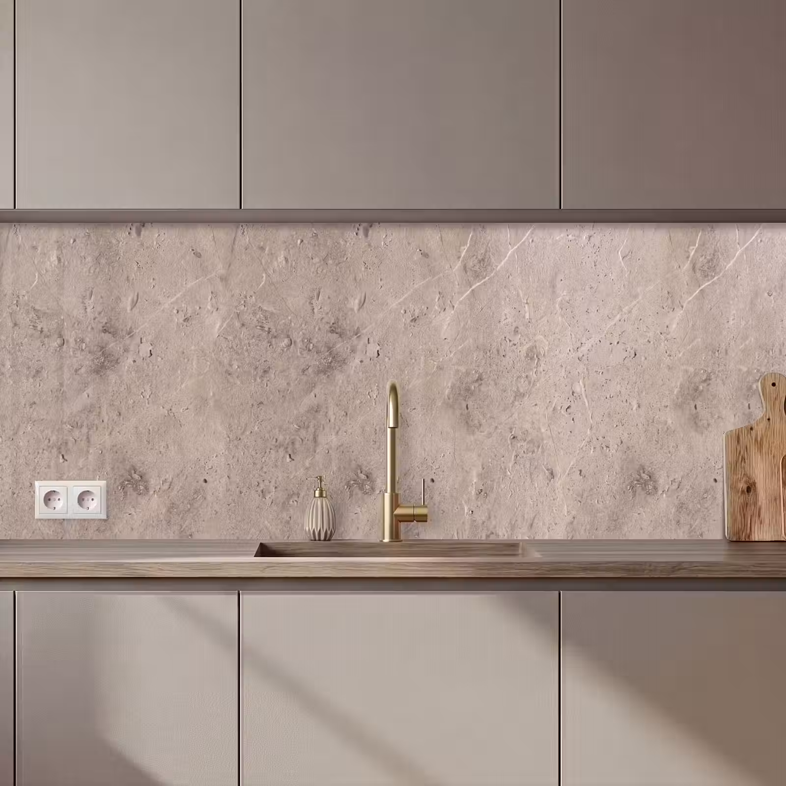 Keuken achterwand - Textuur - Steen - Patroon - Rustiek - Beige — 1