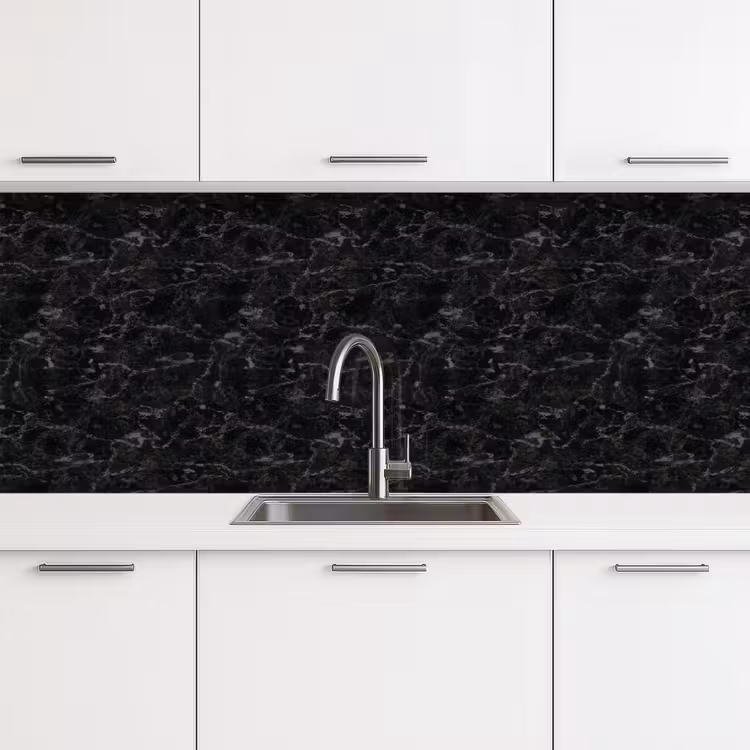 Keuken achterwand - Marmer - Aders - Zwart — 4