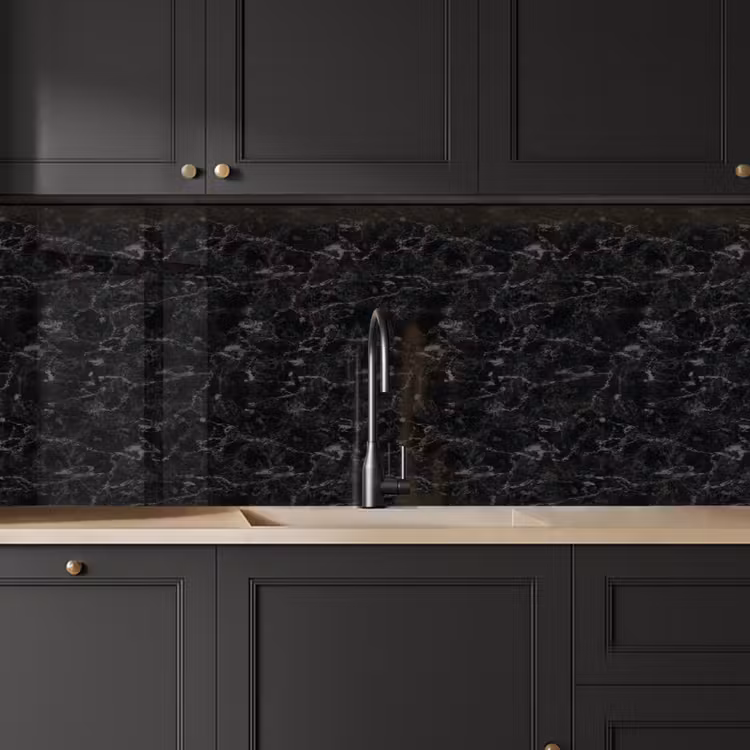 Keuken achterwand - Marmer - Aders - Zwart — 6