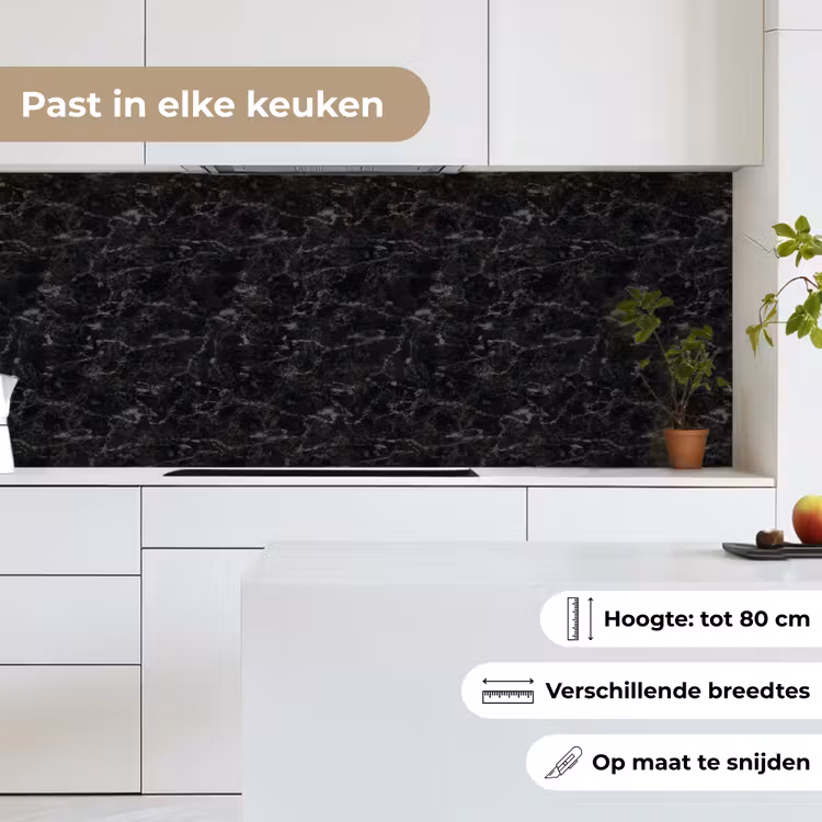Keuken achterwand - Marmer - Aders - Zwart — 7
