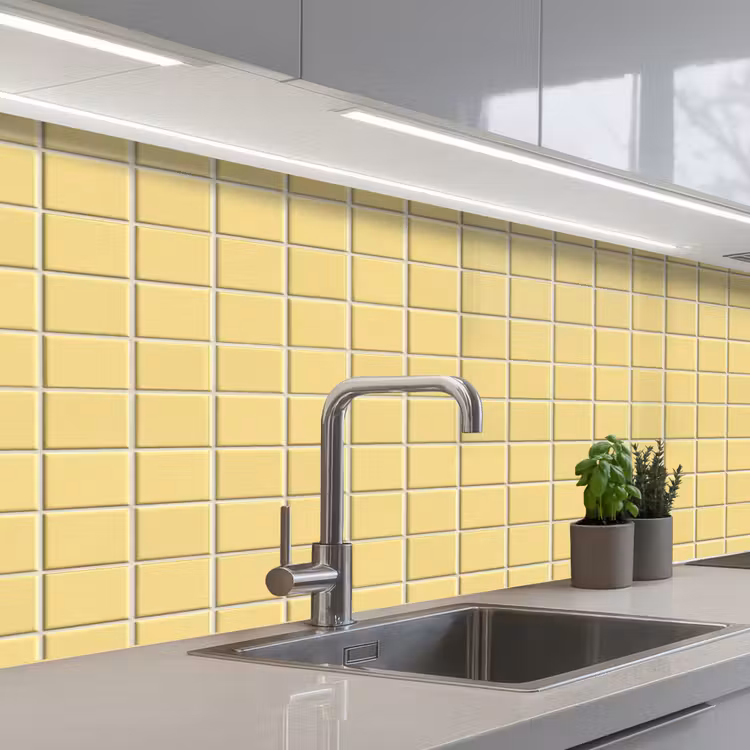 Keuken achterwand - Patroon - Tegels - Geel — 2