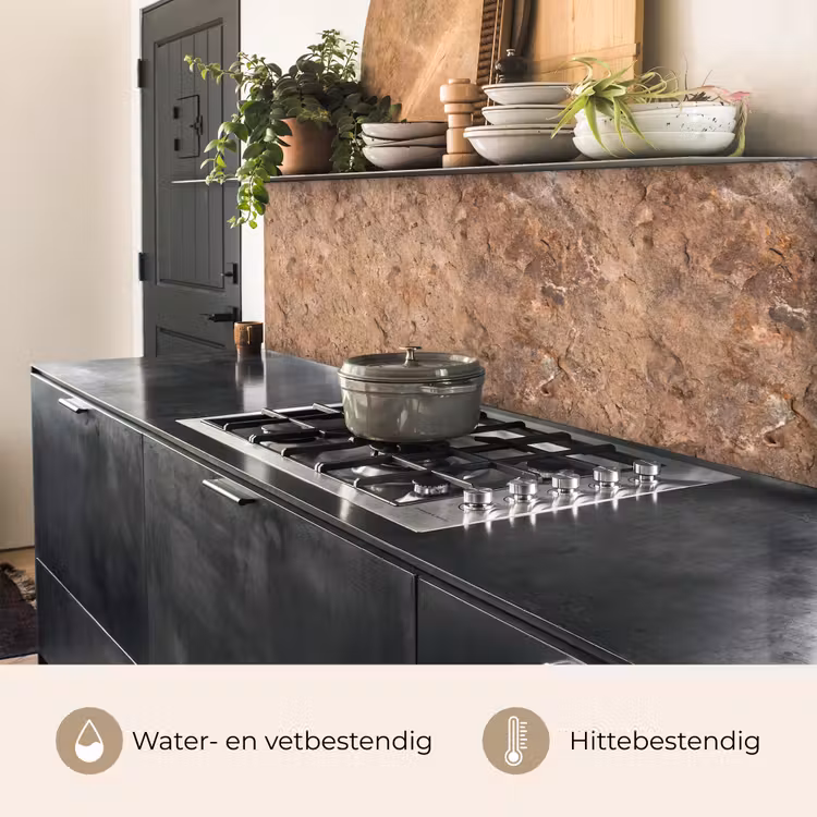 Keuken achterwand - Steen - Natuur - Textuur - Abstract - Bruin — 5