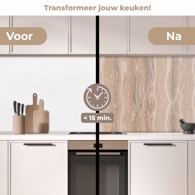 Keuken achterwand - Steen - Patroon - Textuur - Natuurlijk - Beige — 3