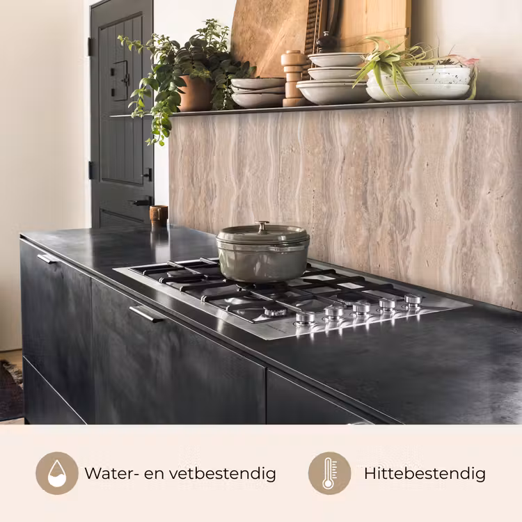 Keuken achterwand - Steen - Patroon - Textuur - Natuurlijk - Beige — 5