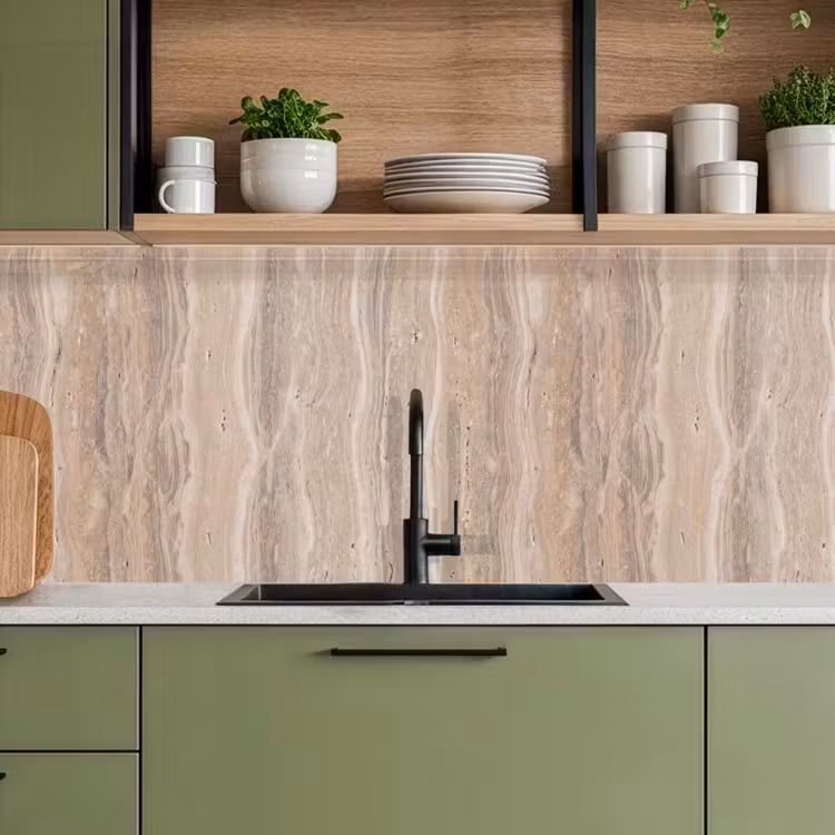 Keuken achterwand - Steen - Patroon - Textuur - Natuurlijk - Beige — 8