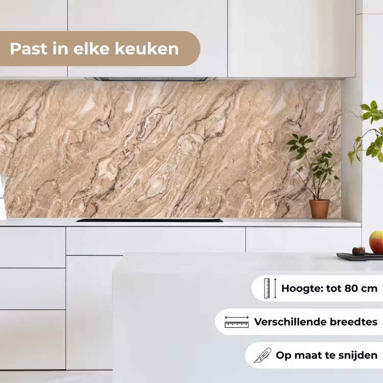 Keuken achterwand - Textuur - Aders - Abstract - Modern - Beige — 7