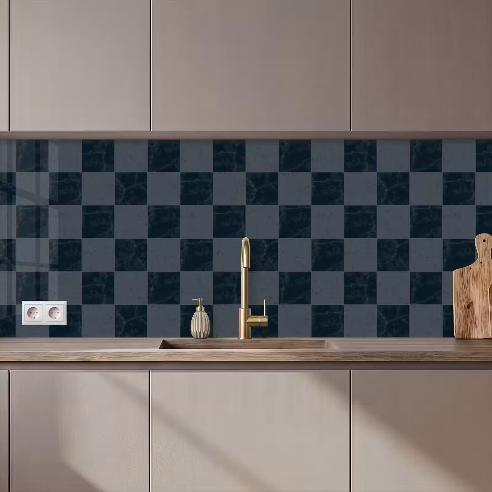 Keuken achterwand - Marmer - Patroon - Antraciet — 1