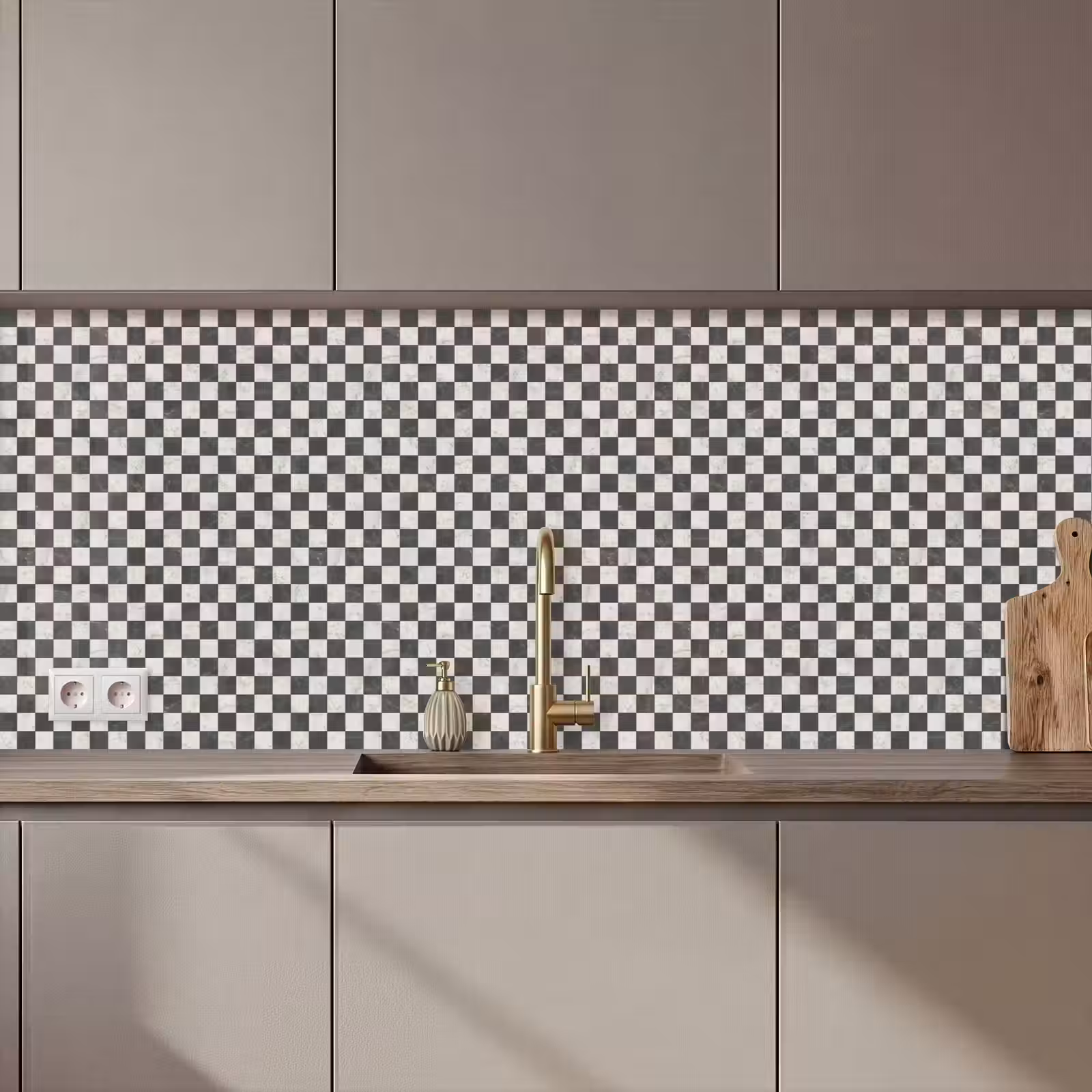 Keuken achterwand - Marmer - Patroon - Grijs — 1