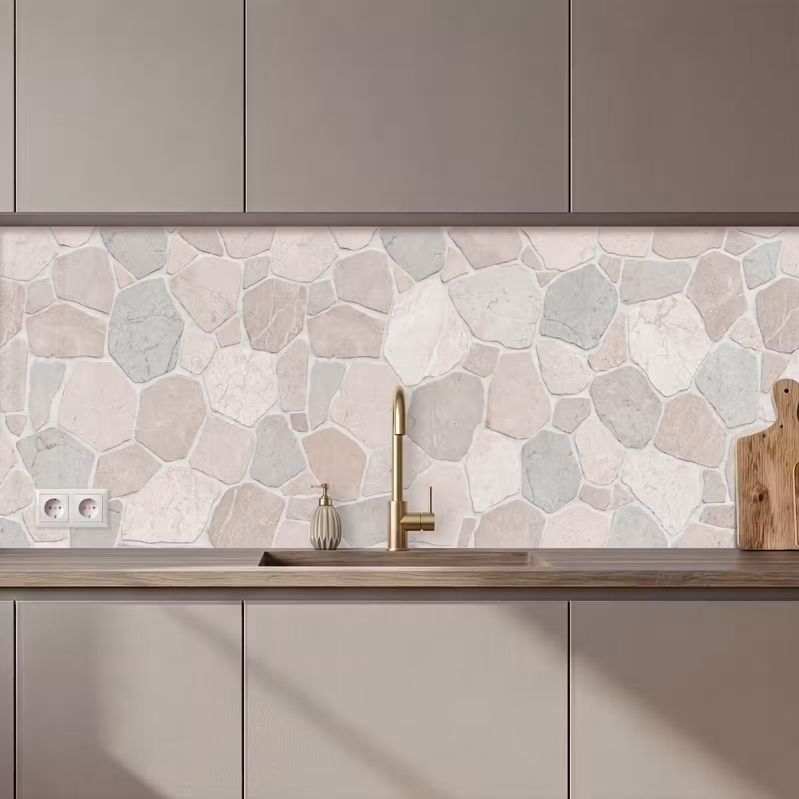 Keuken achterwand - Steen - Patroon - Textuur - Beige — 1