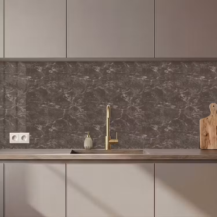 Keuken achterwand - Marmer - Aders - Bruin — 1