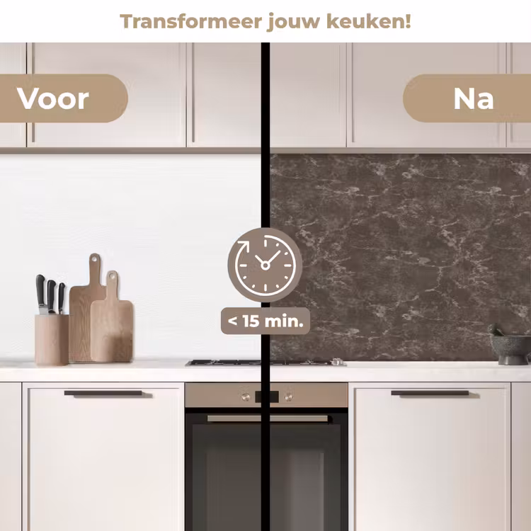 Keuken achterwand - Marmer - Aders - Bruin — 3