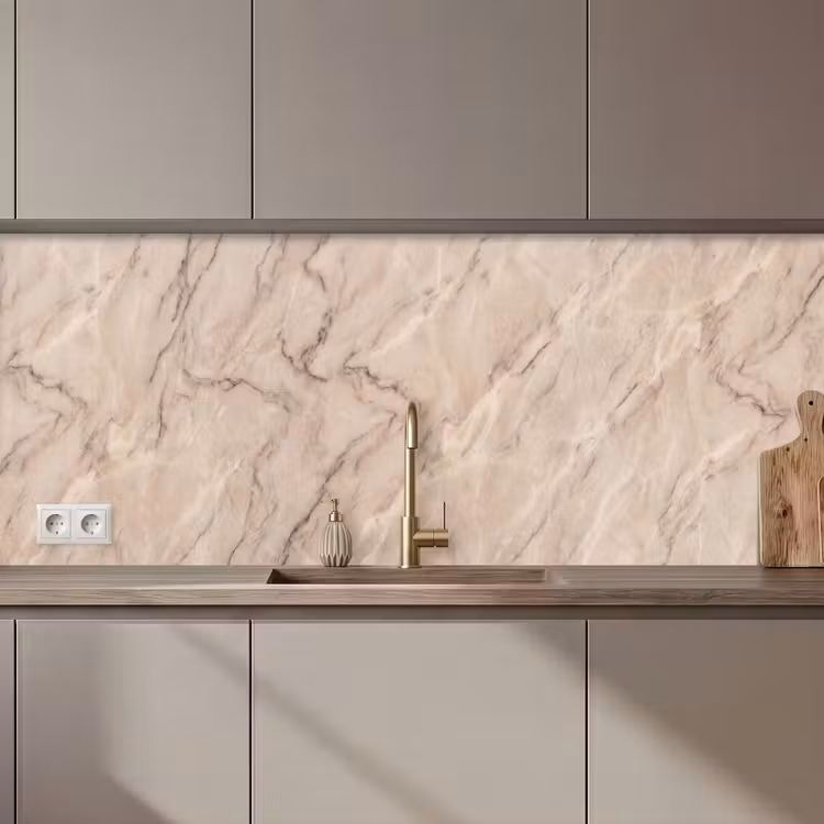 Keuken achterwand - Marmer - Patroon - Abstract - Modern - Beige — 1