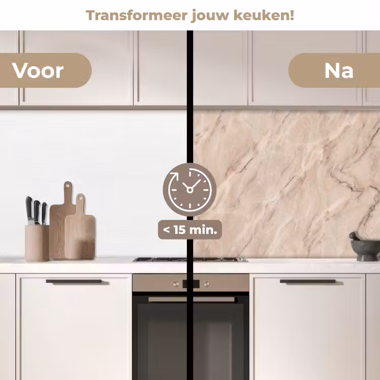 Keuken achterwand - Marmer - Patroon - Abstract - Modern - Beige — 3