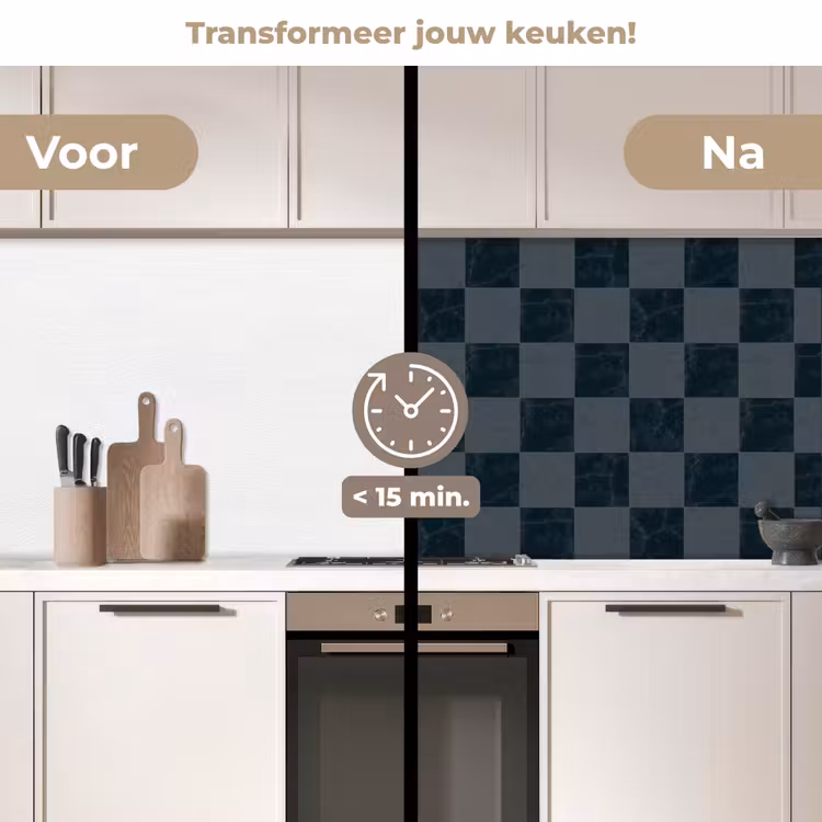 Keuken achterwand - Marmer - Patroon - Antraciet — 3