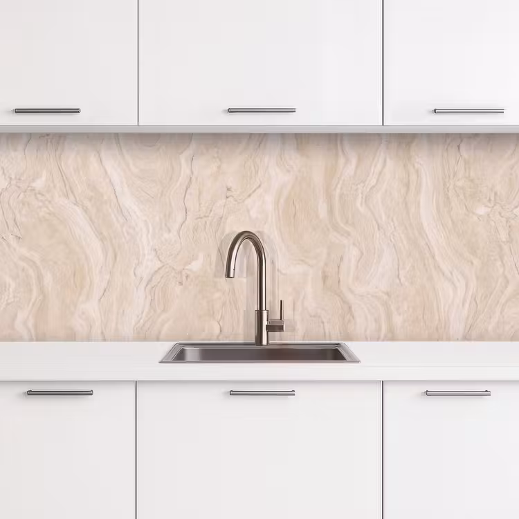 Keuken achterwand - Marmer - Patroon - Beige - Steen - Abstract — 4