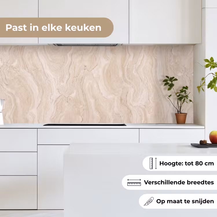 Keuken achterwand - Marmer - Patroon - Beige - Steen - Abstract — 7