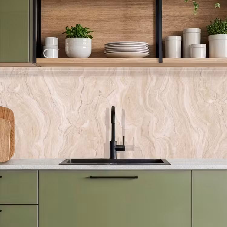 Keuken achterwand - Marmer - Patroon - Beige - Steen - Abstract — 8