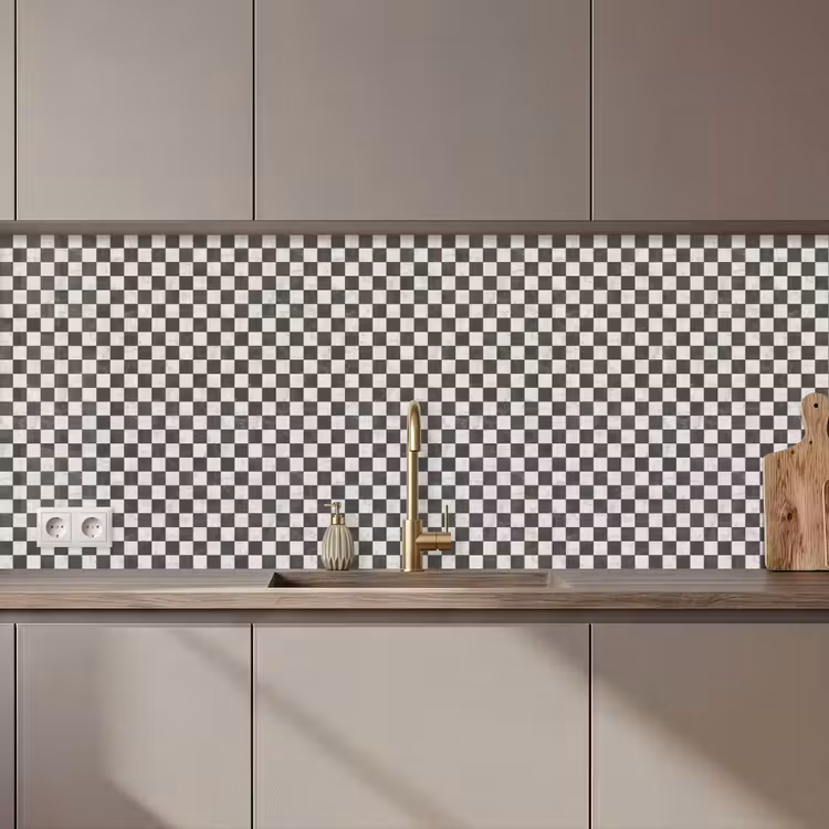 Keuken achterwand - Marmer - Patroon - Grijs — 1