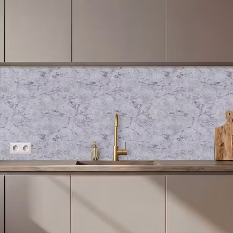 Keuken achterwand - Marmerplaat - Patroon - Grijs — 1