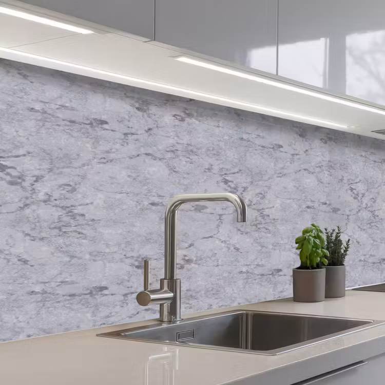 Keuken achterwand - Marmerplaat - Patroon - Grijs — 2