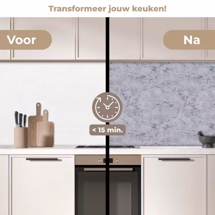 Keuken achterwand - Marmerplaat - Patroon - Grijs — 3