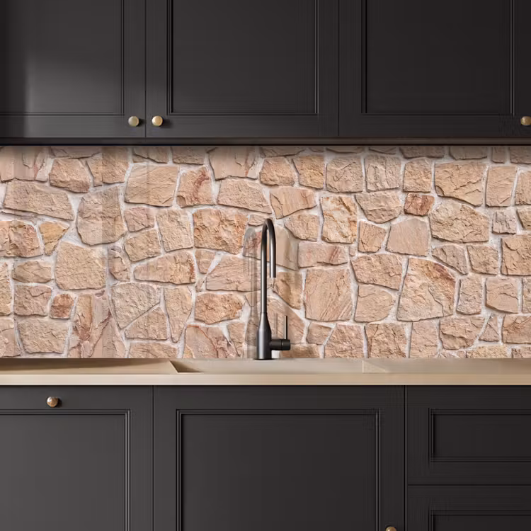 Keuken achterwand - Muur - Steen - Patroon - Rustiek - Beige — 6