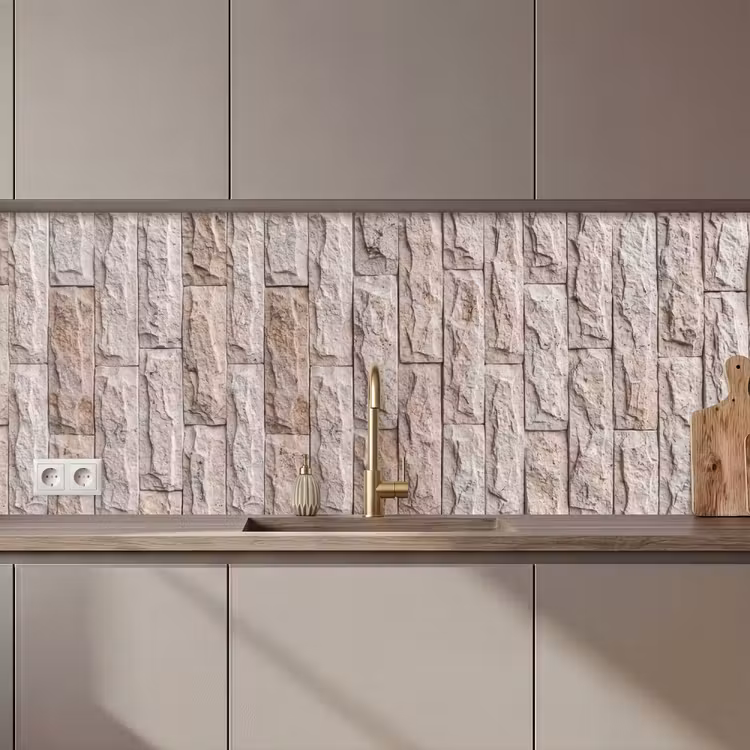 Keuken achterwand - Muur - Steen - Ruw - Beige - Textuur — 1