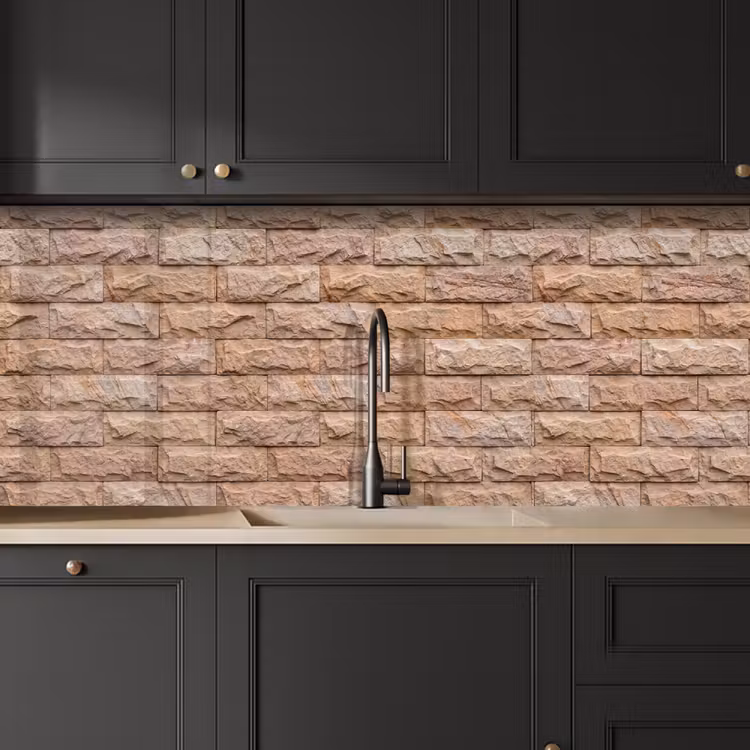 Keuken achterwand - Muur - Steen - Ruw - Textuur - Beige — 6