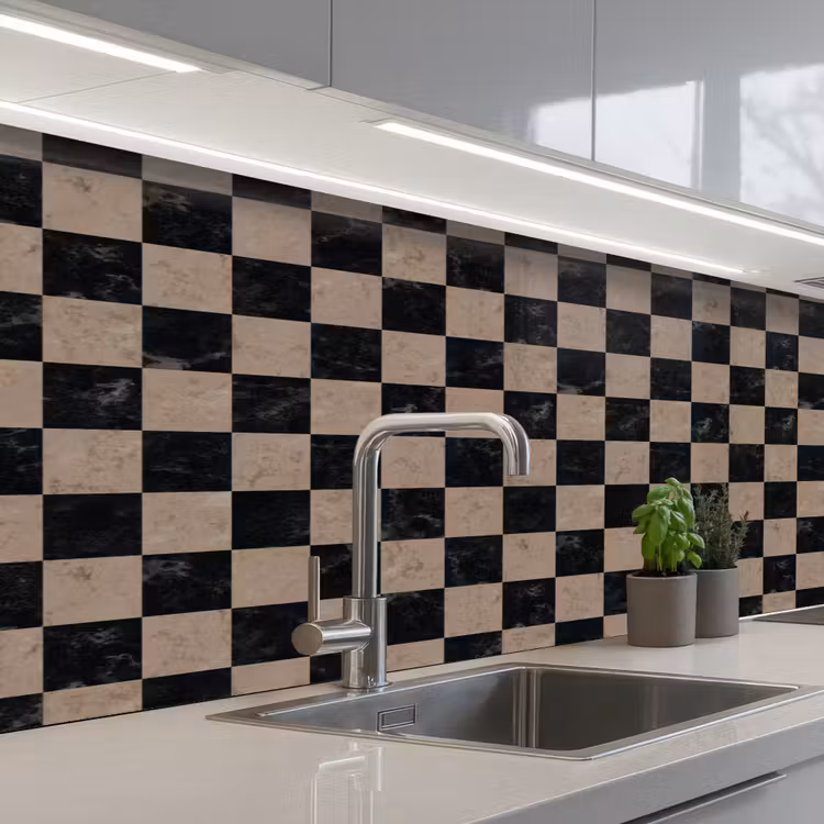 Keuken achterwand - Patroon - Dambord - Marmer — 2