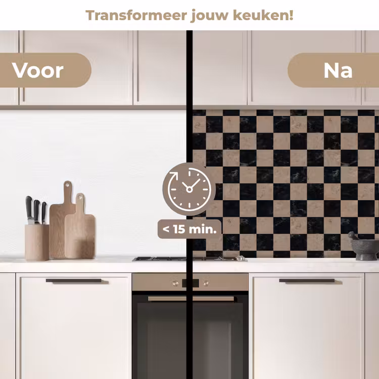 Keuken achterwand - Patroon - Dambord - Marmer — 3