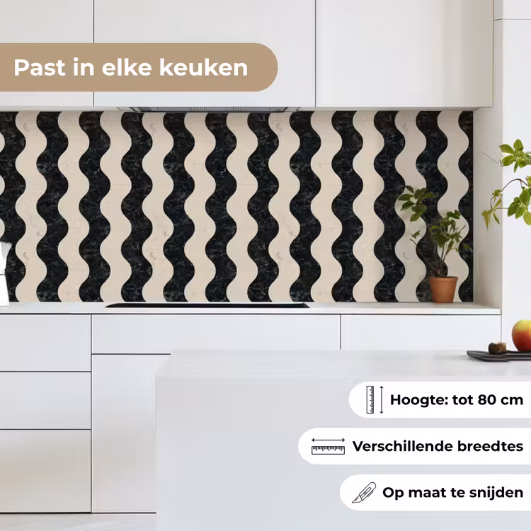 Keuken achterwand - Patroon - Marmer - Groen - Cremé — 7