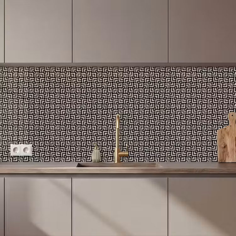 Keuken achterwand - Patroon - Marmer - Zwart — 1
