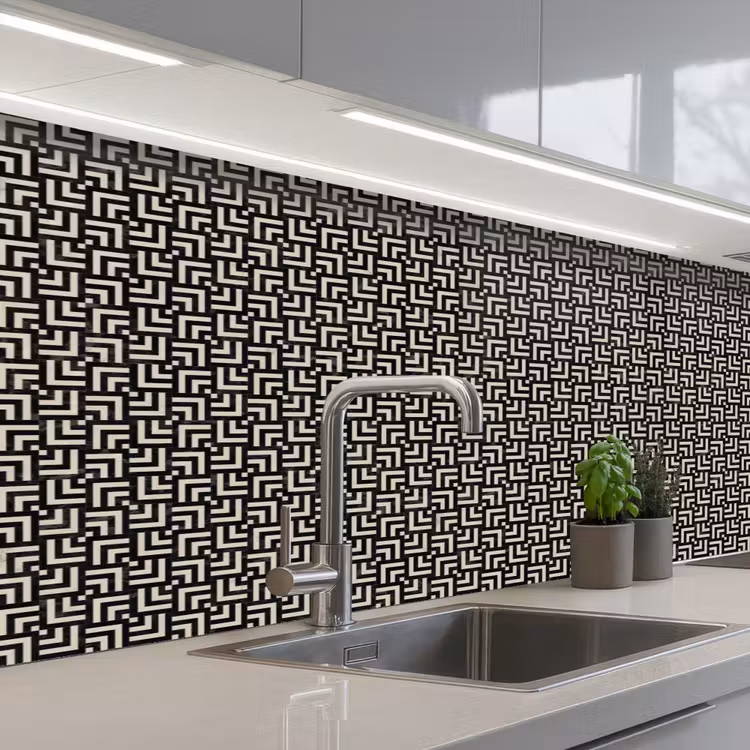 Keuken achterwand - Patroon - Marmer - Zwart — 2