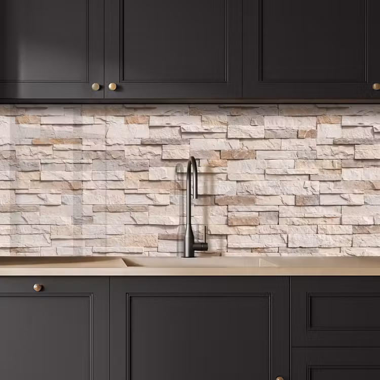 Keuken achterwand - Steen - Muur - Textuur - Rustiek - Beige — 6