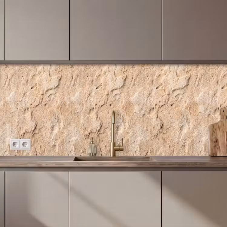 Keuken achterwand - Textuur - Steen - Natuur - Beige — 1