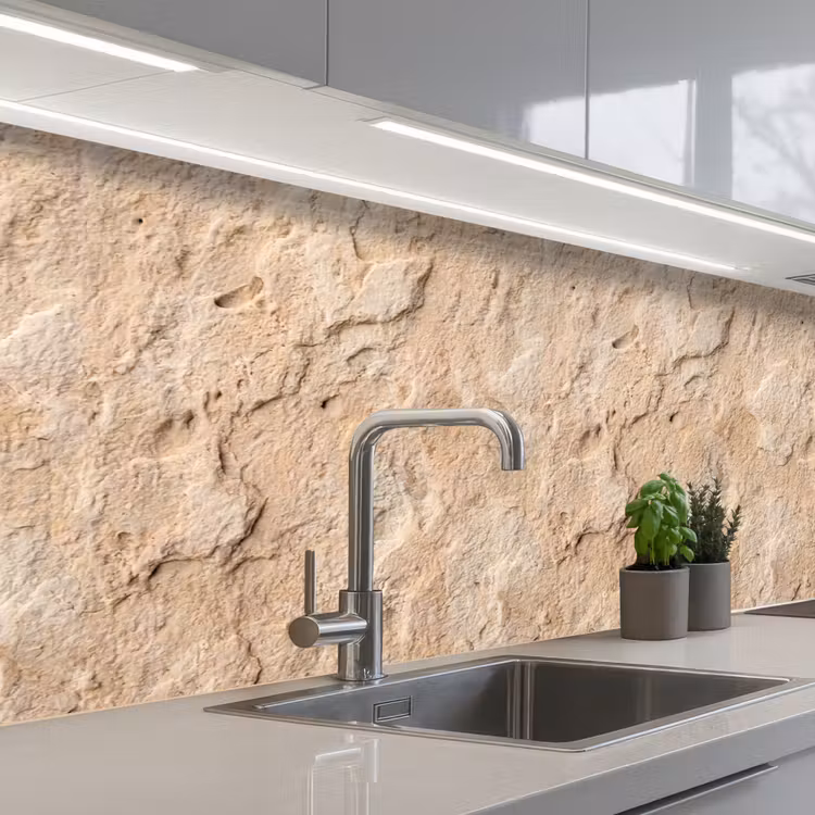Keuken achterwand - Textuur - Steen - Natuur - Beige — 2