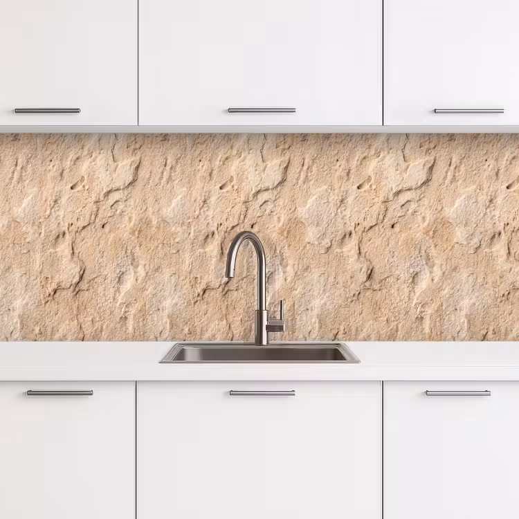 Keuken achterwand - Textuur - Steen - Natuur - Beige — 4