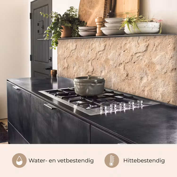 Keuken achterwand - Textuur - Steen - Natuur - Beige — 5
