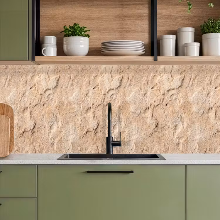 Keuken achterwand - Textuur - Steen - Natuur - Beige — 8