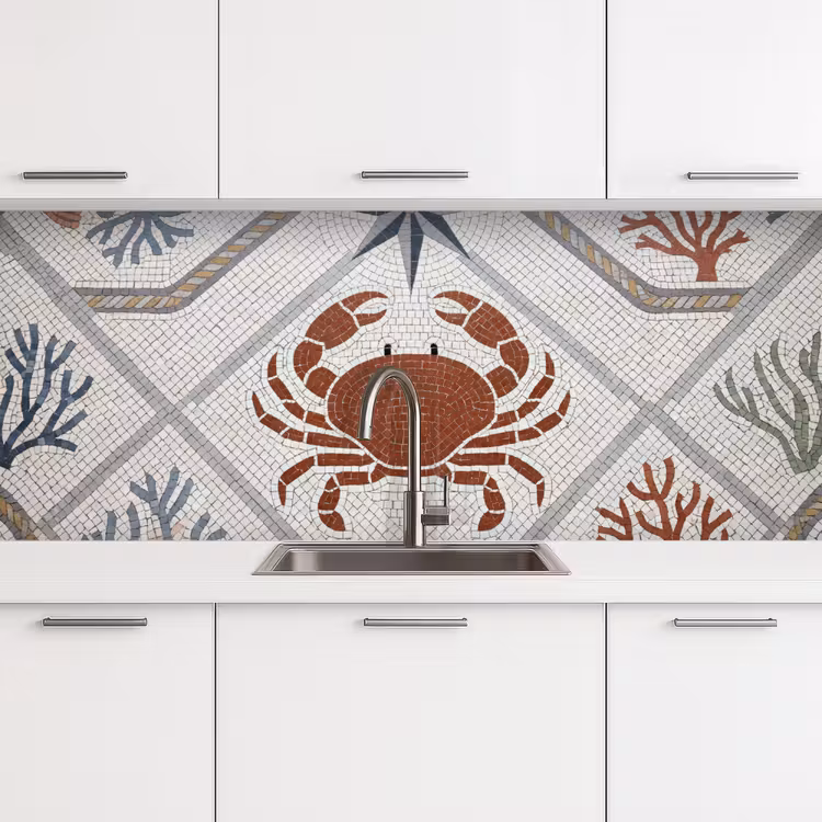 Keuken achterwand - Dier - Mozaïek - Zee - Klassiek - Bruin — 4