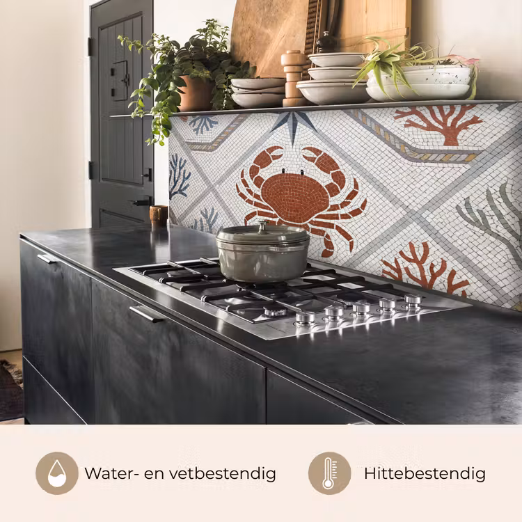 Keuken achterwand - Dier - Mozaïek - Zee - Klassiek - Bruin — 5