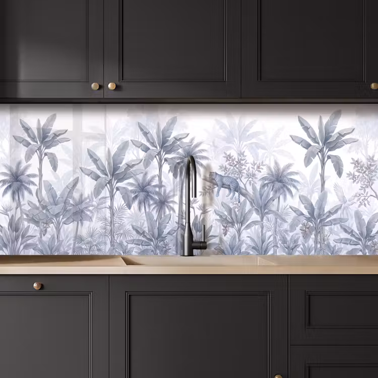 Keuken achterwand - Kat - Tropisch bos - Modern - Grijs — 6