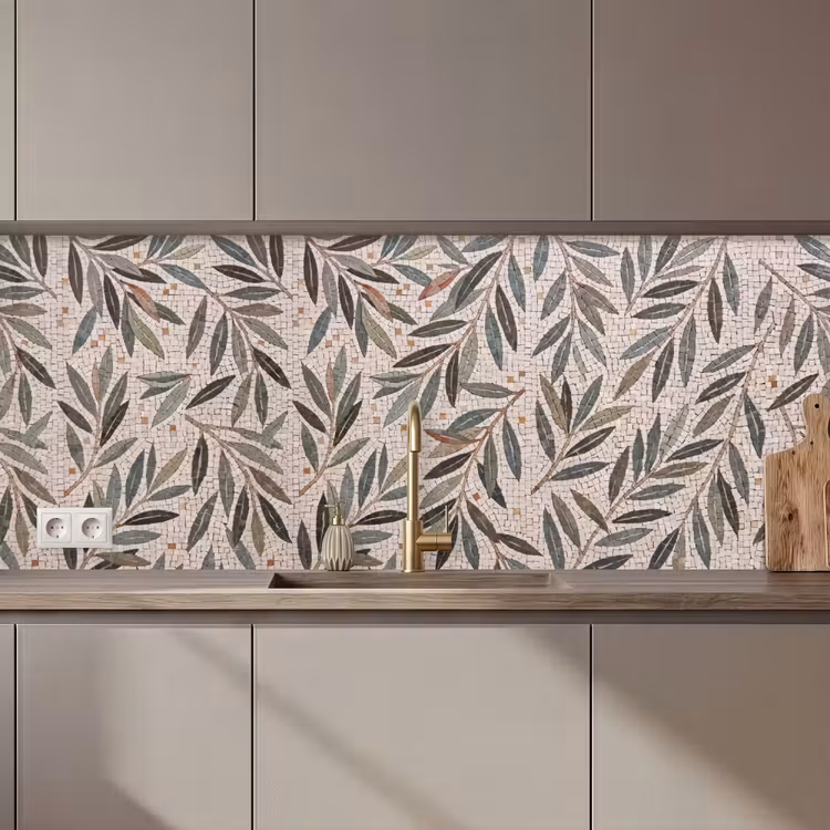 Keuken achterwand - Plant - Blad - Mozaïek - Groen — 1