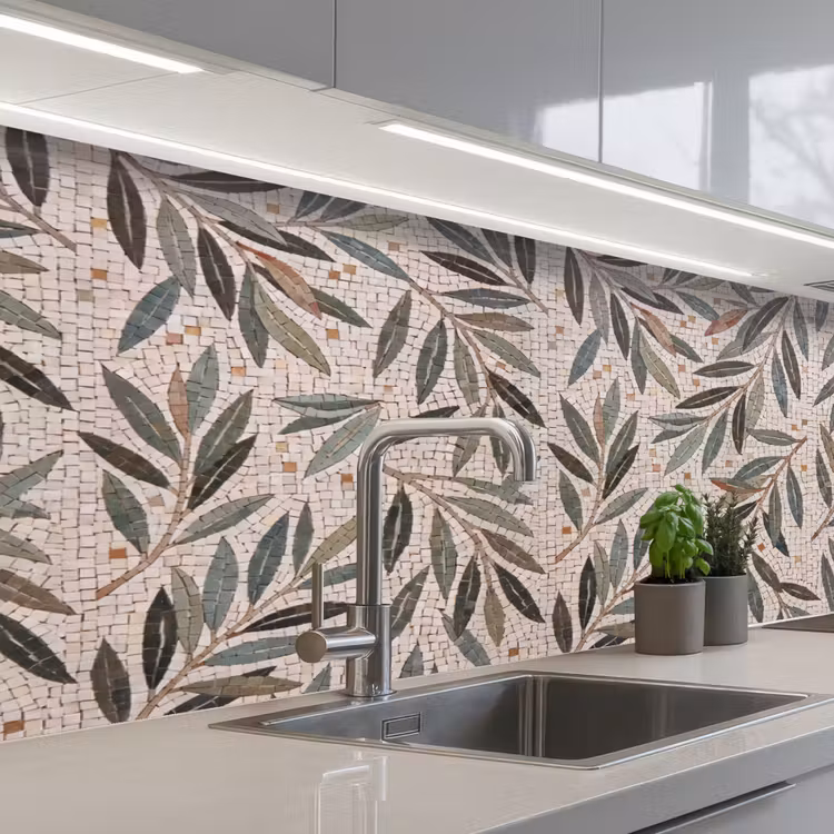 Keuken achterwand - Plant - Blad - Mozaïek - Groen — 2