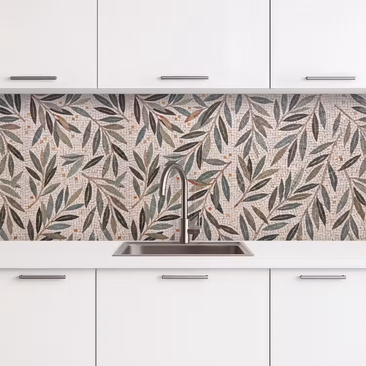 Keuken achterwand - Plant - Blad - Mozaïek - Groen — 4