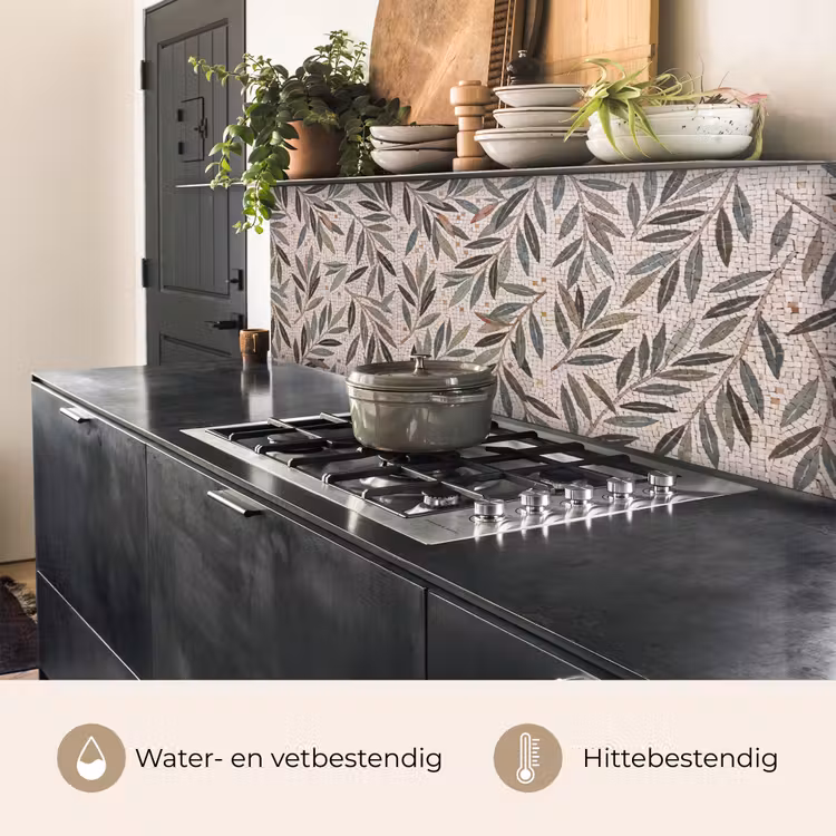 Keuken achterwand - Plant - Blad - Mozaïek - Groen — 5