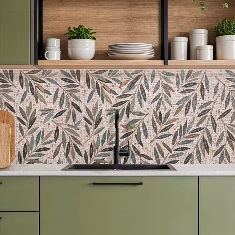 Keuken achterwand - Plant - Blad - Mozaïek - Groen — 8